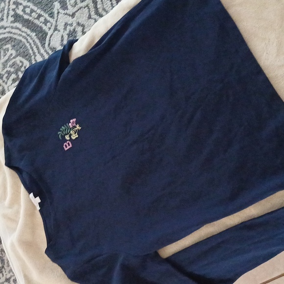 Barbour Lovell cotton Logo embroidered long sleeve navy shirt 12 top - Picture 6 of 13